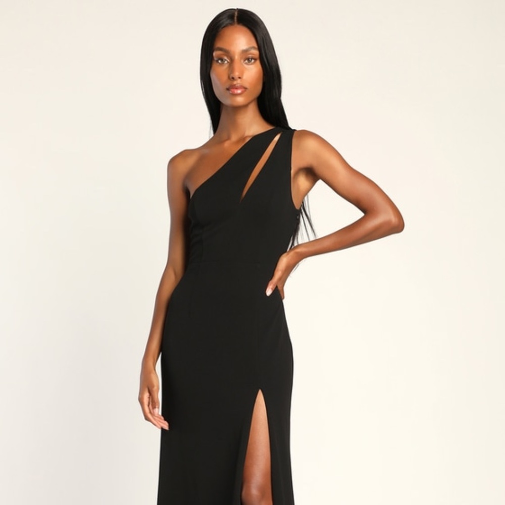 Lulus Enchanted Energy Black One-shoulder Maxi Dress - Size M